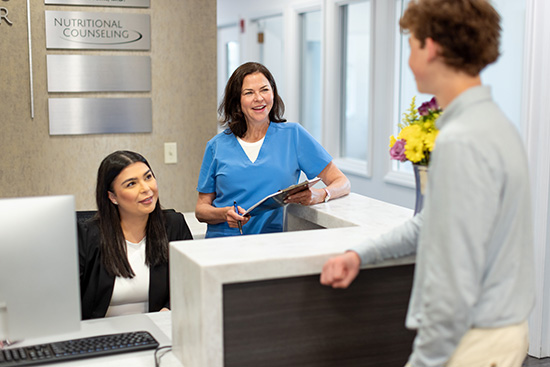 Practice Manager Kate Manley and Stephanie Garcia